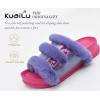 imageKuaiLu Womens Orthotic Slippers With Arch Support Soft Cushion Sandal Slippers for Woman Ladies Fashion Open Toe Faux Fur Platform Slipper Indoor Outdoor Size 612Fashion Purple