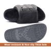 imageKuaiLu Womens Orthotic Slippers With Arch Support Soft Cushion Sandal Slippers for Woman Ladies Fashion Open Toe Faux Fur Platform Slipper Indoor Outdoor Size 612Plush Grey