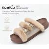 imageKuaiLu Womens Orthotic Slippers With Arch Support Soft Cushion Sandal Slippers for Woman Ladies Fashion Open Toe Faux Fur Platform Slipper Indoor Outdoor Size 612Fashion Brown