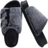 imageKuaiLu Womens Orthotic Slippers With Arch Support Soft Cushion Sandal Slippers for Woman Ladies Fashion Open Toe Faux Fur Platform Slipper Indoor Outdoor Size 612Vogue Black Tip Dyeing