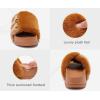 imageKuaiLu Womens Orthotic Slippers With Arch Support Soft Cushion Sandal Slippers for Woman Ladies Fashion Open Toe Faux Fur Platform Slipper Indoor Outdoor Size 612Camel