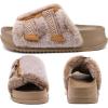 imageKuaiLu Womens Orthotic Slippers With Arch Support Soft Cushion Sandal Slippers for Woman Ladies Fashion Open Toe Faux Fur Platform Slipper Indoor Outdoor Size 612Camel Brown Tip Dyeing