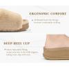imageKuaiLu Womens Orthotic Slippers With Arch Support Soft Cushion Sandal Slippers for Woman Ladies Fashion Open Toe Faux Fur Platform Slipper Indoor Outdoor Size 612Plush Beige