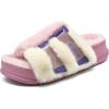 imageKuaiLu Womens Orthotic Slippers With Arch Support Soft Cushion Sandal Slippers for Woman Ladies Fashion Open Toe Faux Fur Platform Slipper Indoor Outdoor Size 612Plush Pink