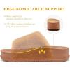 imageKuaiLu Womens Orthotic Slippers With Arch Support Soft Cushion Sandal Slippers for Woman Ladies Fashion Open Toe Faux Fur Platform Slipper Indoor Outdoor Size 612Camel