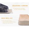 imageKuaiLu Womens Orthotic Slippers With Arch Support Soft Cushion Sandal Slippers for Woman Ladies Fashion Open Toe Faux Fur Platform Slipper Indoor Outdoor Size 612White Black Tip Dyeing