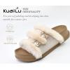 imageKuaiLu Womens Orthotic Slippers With Arch Support Soft Cushion Sandal Slippers for Woman Ladies Fashion Open Toe Faux Fur Platform Slipper Indoor Outdoor Size 612Fashion Beige