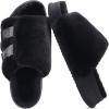 imageKuaiLu Womens Orthotic Slippers With Arch Support Soft Cushion Sandal Slippers for Woman Ladies Fashion Open Toe Faux Fur Platform Slipper Indoor Outdoor Size 612Plush Black