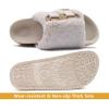 imageKuaiLu Womens Orthotic Slippers With Arch Support Soft Cushion Sandal Slippers for Woman Ladies Fashion Open Toe Faux Fur Platform Slipper Indoor Outdoor Size 612White Tip Dyeing