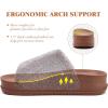 imageKuaiLu Womens Orthotic Slippers With Arch Support Soft Cushion Sandal Slippers for Woman Ladies Fashion Open Toe Faux Fur Platform Slipper Indoor Outdoor Size 612Coffee Brown Tip Dyeing