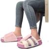 imageKuaiLu Womens Orthotic Slippers With Arch Support Soft Cushion Sandal Slippers for Woman Ladies Fashion Open Toe Faux Fur Platform Slipper Indoor Outdoor Size 612Plush Pink