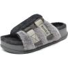 imageKuaiLu Womens Orthotic Slippers With Arch Support Soft Cushion Sandal Slippers for Woman Ladies Fashion Open Toe Faux Fur Platform Slipper Indoor Outdoor Size 612Plush Grey