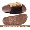 imageKuaiLu Womens Orthotic Slippers With Arch Support Soft Cushion Sandal Slippers for Woman Ladies Fashion Open Toe Faux Fur Platform Slipper Indoor Outdoor Size 612Brown