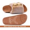 imageKuaiLu Womens Orthotic Slippers With Arch Support Soft Cushion Sandal Slippers for Woman Ladies Fashion Open Toe Faux Fur Platform Slipper Indoor Outdoor Size 612Khaki Tip Dyeing