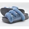 imageKuaiLu Womens Orthotic Slippers With Arch Support Soft Cushion Sandal Slippers for Woman Ladies Fashion Open Toe Faux Fur Platform Slipper Indoor Outdoor Size 612Fashion Blue