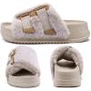 imageKuaiLu Womens Orthotic Slippers With Arch Support Soft Cushion Sandal Slippers for Woman Ladies Fashion Open Toe Faux Fur Platform Slipper Indoor Outdoor Size 612White Tip Dyeing