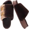 imageKuaiLu Womens Orthotic Slippers With Arch Support Soft Cushion Sandal Slippers for Woman Ladies Fashion Open Toe Faux Fur Platform Slipper Indoor Outdoor Size 612Plush Brown