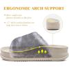 imageKuaiLu Womens Orthotic Slippers With Arch Support Soft Cushion Sandal Slippers for Woman Ladies Fashion Open Toe Faux Fur Platform Slipper Indoor Outdoor Size 612White Black Tip Dyeing