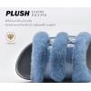 imageKuaiLu Womens Orthotic Slippers With Arch Support Soft Cushion Sandal Slippers for Woman Ladies Fashion Open Toe Faux Fur Platform Slipper Indoor Outdoor Size 612Fashion Blue