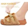 imageKuaiLu Womens Orthotic Slippers With Arch Support Soft Cushion Sandal Slippers for Woman Ladies Fashion Open Toe Faux Fur Platform Slipper Indoor Outdoor Size 612Camel
