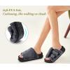 imageKuaiLu Womens Orthotic Slippers With Arch Support Soft Cushion Sandal Slippers for Woman Ladies Fashion Open Toe Faux Fur Platform Slipper Indoor Outdoor Size 612Vogue Black Tip Dyeing