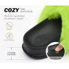imageKuaiLu Womens Orthotic Slippers With Arch Support Soft Cushion Sandal Slippers for Woman Ladies Fashion Open Toe Faux Fur Platform Slipper Indoor Outdoor Size 612Fashion Green