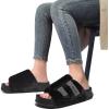 imageKuaiLu Womens Orthotic Slippers With Arch Support Soft Cushion Sandal Slippers for Woman Ladies Fashion Open Toe Faux Fur Platform Slipper Indoor Outdoor Size 612Black