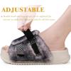 imageKuaiLu Womens Orthotic Slippers With Arch Support Soft Cushion Sandal Slippers for Woman Ladies Fashion Open Toe Faux Fur Platform Slipper Indoor Outdoor Size 612White Black Tip Dyeing
