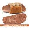 imageKuaiLu Womens Orthotic Slippers With Arch Support Soft Cushion Sandal Slippers for Woman Ladies Fashion Open Toe Faux Fur Platform Slipper Indoor Outdoor Size 612Camel