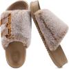 imageKuaiLu Womens Orthotic Slippers With Arch Support Soft Cushion Sandal Slippers for Woman Ladies Fashion Open Toe Faux Fur Platform Slipper Indoor Outdoor Size 612Camel Brown Tip Dyeing