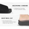 imageKuaiLu Womens Orthotic Slippers With Arch Support Soft Cushion Sandal Slippers for Woman Ladies Fashion Open Toe Faux Fur Platform Slipper Indoor Outdoor Size 612Black