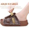 imageKuaiLu Womens Orthotic Slippers With Arch Support Soft Cushion Sandal Slippers for Woman Ladies Fashion Open Toe Faux Fur Platform Slipper Indoor Outdoor Size 612Coffee Brown Tip Dyeing