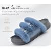 imageKuaiLu Womens Orthotic Slippers With Arch Support Soft Cushion Sandal Slippers for Woman Ladies Fashion Open Toe Faux Fur Platform Slipper Indoor Outdoor Size 612Fashion Blue