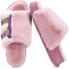imageKuaiLu Womens Orthotic Slippers With Arch Support Soft Cushion Sandal Slippers for Woman Ladies Fashion Open Toe Faux Fur Platform Slipper Indoor Outdoor Size 612Plush Pink