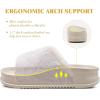 imageKuaiLu Womens Orthotic Slippers With Arch Support Soft Cushion Sandal Slippers for Woman Ladies Fashion Open Toe Faux Fur Platform Slipper Indoor Outdoor Size 612White Tip Dyeing