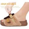 imageKuaiLu Womens Orthotic Slippers With Arch Support Soft Cushion Sandal Slippers for Woman Ladies Fashion Open Toe Faux Fur Platform Slipper Indoor Outdoor Size 612Brown