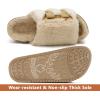 imageKuaiLu Womens Orthotic Slippers With Arch Support Soft Cushion Sandal Slippers for Woman Ladies Fashion Open Toe Faux Fur Platform Slipper Indoor Outdoor Size 612Plush Beige