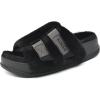 imageKuaiLu Womens Orthotic Slippers With Arch Support Soft Cushion Sandal Slippers for Woman Ladies Fashion Open Toe Faux Fur Platform Slipper Indoor Outdoor Size 612Plush Black