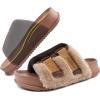 imageKuaiLu Womens Orthotic Slippers With Arch Support Soft Cushion Sandal Slippers for Woman Ladies Fashion Open Toe Faux Fur Platform Slipper Indoor Outdoor Size 612Brown