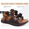 imageKuaiLu Mens Hiking Sandals with Arch Support Orthopedic Walking Recovery Sandals for Plantar Fasciitis Open Toe Summer Athletic Sport Comfortable Cushion Breathable Outdoor Water Sandals Size713Khaki