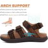 imageKuaiLu Mens Hiking Sandals with Arch Support Orthopedic Walking Recovery Sandals for Plantar Fasciitis Open Toe Summer Athletic Sport Comfortable Cushion Breathable Outdoor Water Sandals Size713Khaki