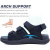 imageKuaiLu Mens Hiking Sandals with Arch Support Orthopedic Walking Recovery Sandals for Plantar Fasciitis Open Toe Summer Athletic Sport Comfortable Cushion Breathable Outdoor Water Sandals Size713Blue