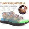 imageKuaiLu Mens Hiking Sandals with Arch Support Orthopedic Walking Recovery Sandals for Plantar Fasciitis Open Toe Summer Athletic Sport Comfortable Cushion Breathable Outdoor Water Sandals Size713Khaki