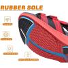 imageKuaiLu Mens Hiking Sandals with Arch Support Orthopedic Walking Recovery Sandals for Plantar Fasciitis Open Toe Summer Athletic Sport Comfortable Cushion Breathable Outdoor Water Sandals Size713Red Black