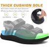 imageKuaiLu Mens Hiking Sandals with Arch Support Orthopedic Walking Recovery Sandals for Plantar Fasciitis Open Toe Summer Athletic Sport Comfortable Cushion Breathable Outdoor Water Sandals Size713Black