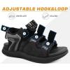imageKuaiLu Mens Hiking Sandals with Arch Support Orthopedic Walking Recovery Sandals for Plantar Fasciitis Open Toe Summer Athletic Sport Comfortable Cushion Breathable Outdoor Water Sandals Size713Black