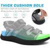 imageKuaiLu Mens Hiking Sandals with Arch Support Orthopedic Walking Recovery Sandals for Plantar Fasciitis Open Toe Summer Athletic Sport Comfortable Cushion Breathable Outdoor Water Sandals Size713Grey Black