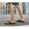 imageKuaiLu Mens Sport Flip Flops Comfort Orthotic Thong Sandals with Plantar Fasciitis Arch Support Outdoor Summer Beach Size 715Black