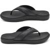 imageKuaiLu Mens Sport Flip Flops Comfort Orthotic Thong Sandals with Plantar Fasciitis Arch Support Outdoor Summer Beach Size 715Black