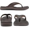 imageKuaiLu Mens Sport Flip Flops Comfort Orthotic Thong Sandals with Plantar Fasciitis Arch Support Outdoor Summer Beach Size 715Brown